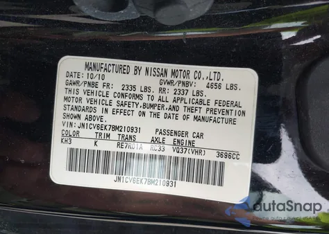 2011 Infiniti G37 Journey z USA, uszkodzony, nr VIN JN1CV6EK7BM210931